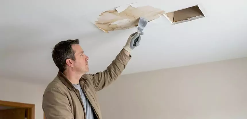 Ceiling Water Stain and Drywall Repair in Marble Hill